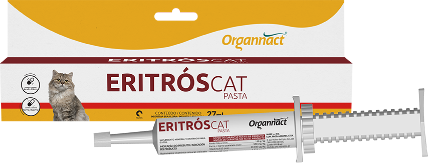 Suplemento Mineral Vitamínico Organnact Eritrós Cat Pasta para Gatos - 27 mL