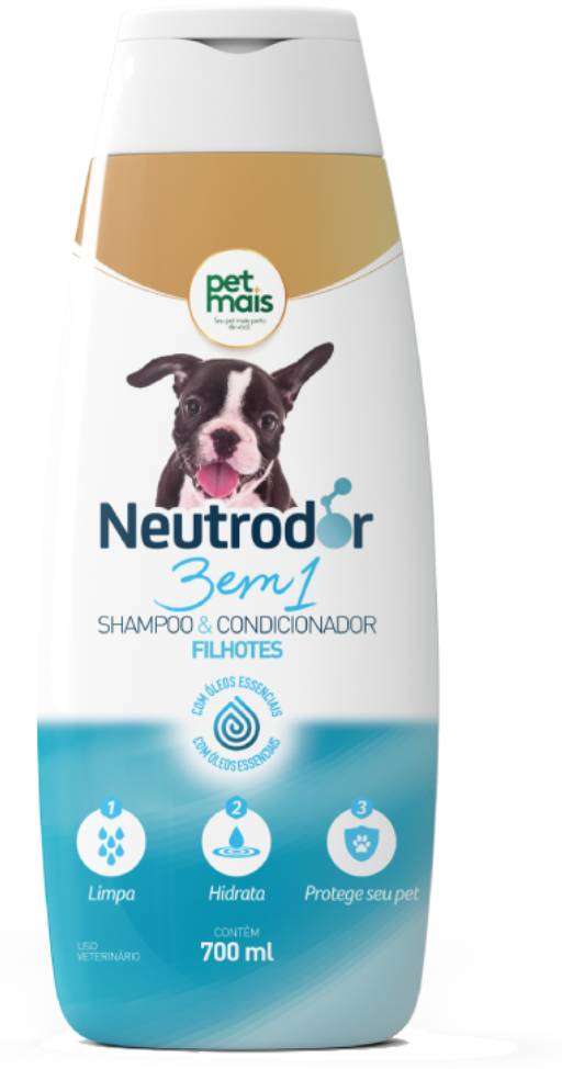 Shampoo e Condicionador Petmais 3 em 1 Neutrodor para Cães Filhotes - 700 mL