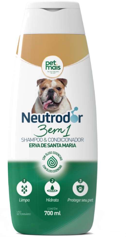 Shampoo e Condicionador Petmais 3 em 1 Neutrodor Erva de Santa Maria para Cães - 700 mL