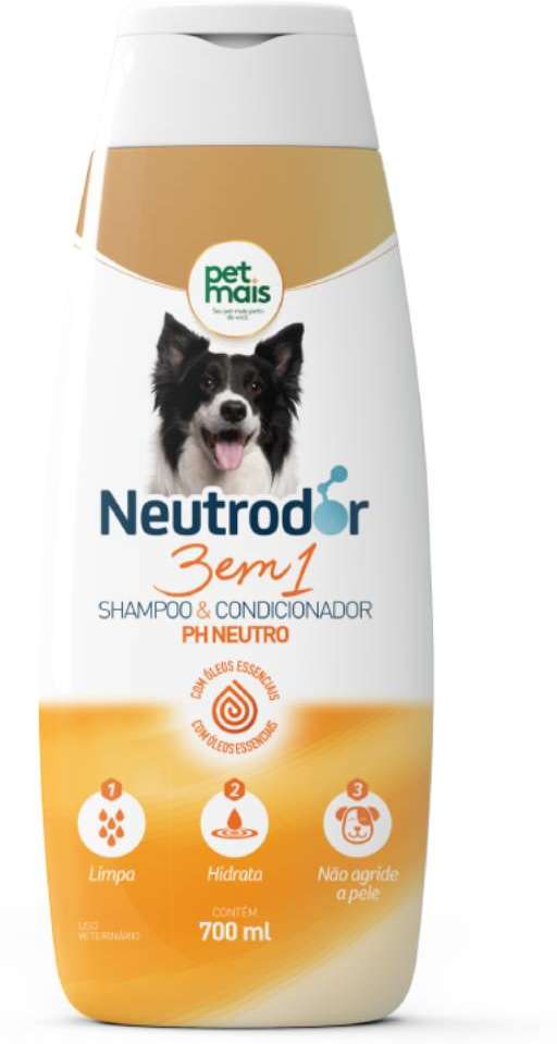 Shampoo e Condicionador Petmais 3 em 1 Neutrodor Neutro para Cães - 700 mL
