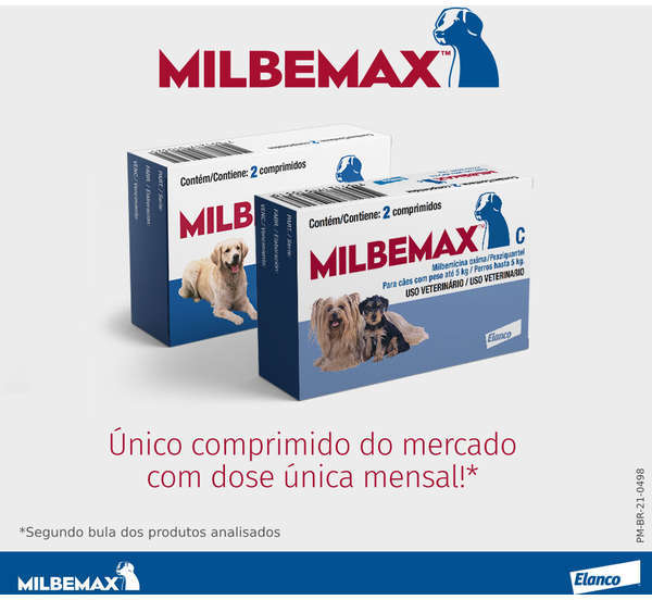 Vermífugo Milbemax C para Cães de 5 a 25Kg - 2 Comprimidos