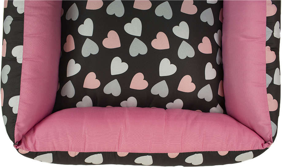 Cama Luppet Quadrada Preto Coração - Tam. M
