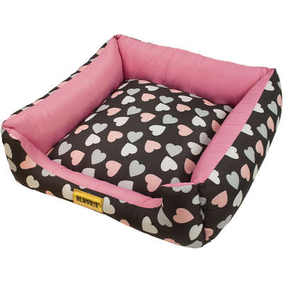 Cama Luppet Quadrada Preto Coração_L