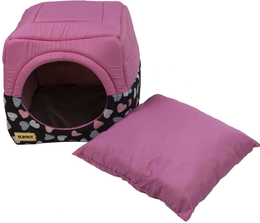 Cama Luppet Iglu 2 em 1 Preto Coração - Tam. G