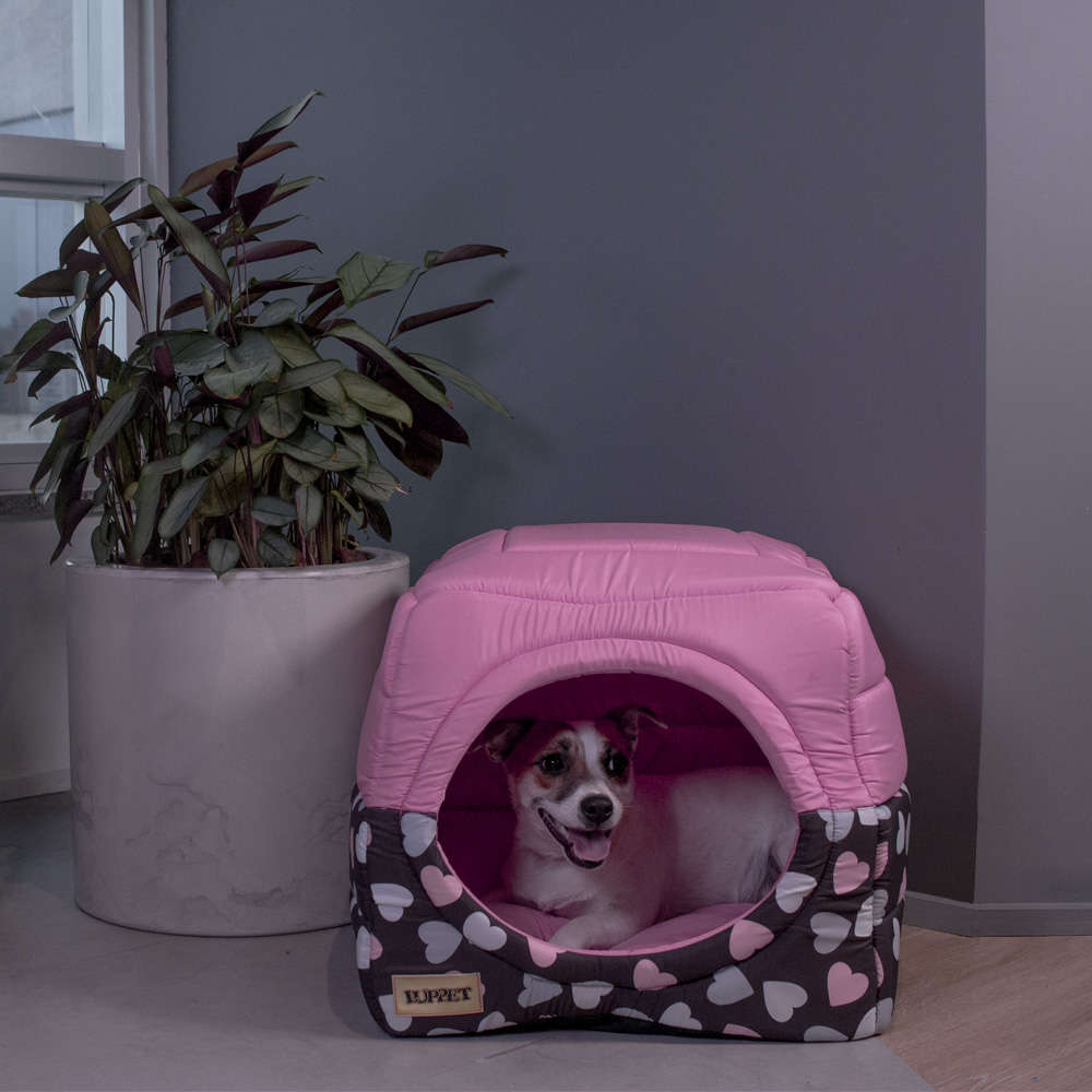 Cama Luppet Iglu 2 em 1 Preto Coração - Tam. G