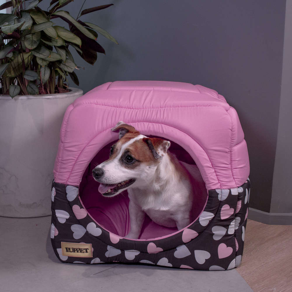 Cama Luppet Iglu 2 em 1 Preto Coração - Tam. G