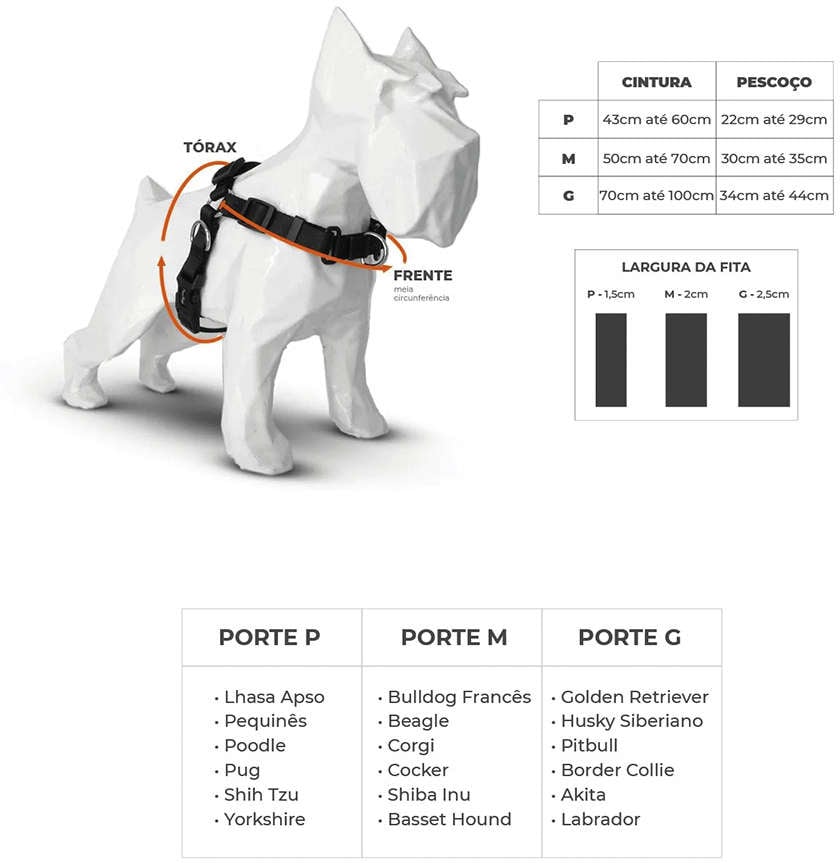 Peitoral Anti-Puxão FreeFaro Super Pets - Tam. P