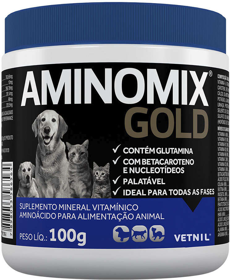 Suplemento Vitamínico Vetnil Aminomix Gold para Cães e Gatos - 100 g