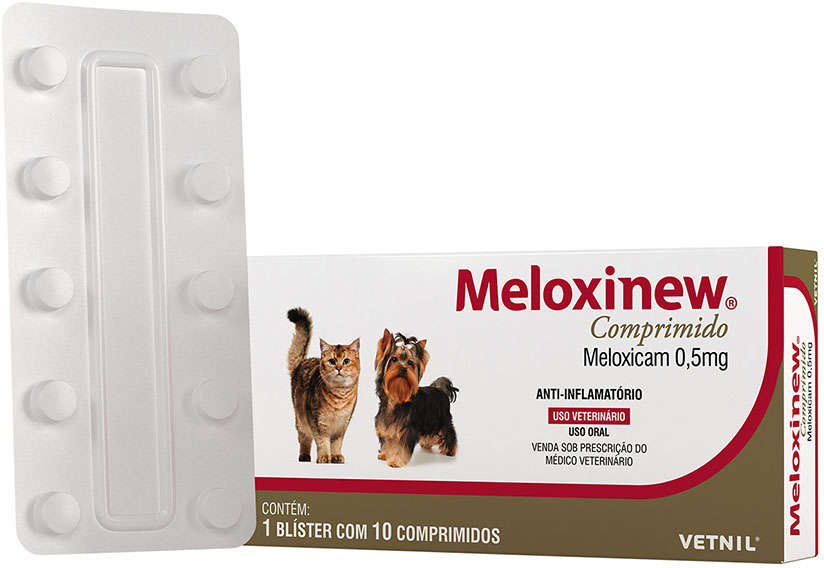Anti-Inflamatório Vetnil Meloxinew 0,5 mg para Cães e Gatos - 10 Comprimidos