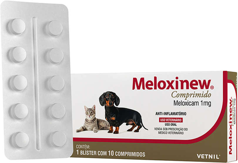 Anti-Inflamatório Vetnil Meloxinew 1 mg para Cães e Gatos - 10 Comprimidos
