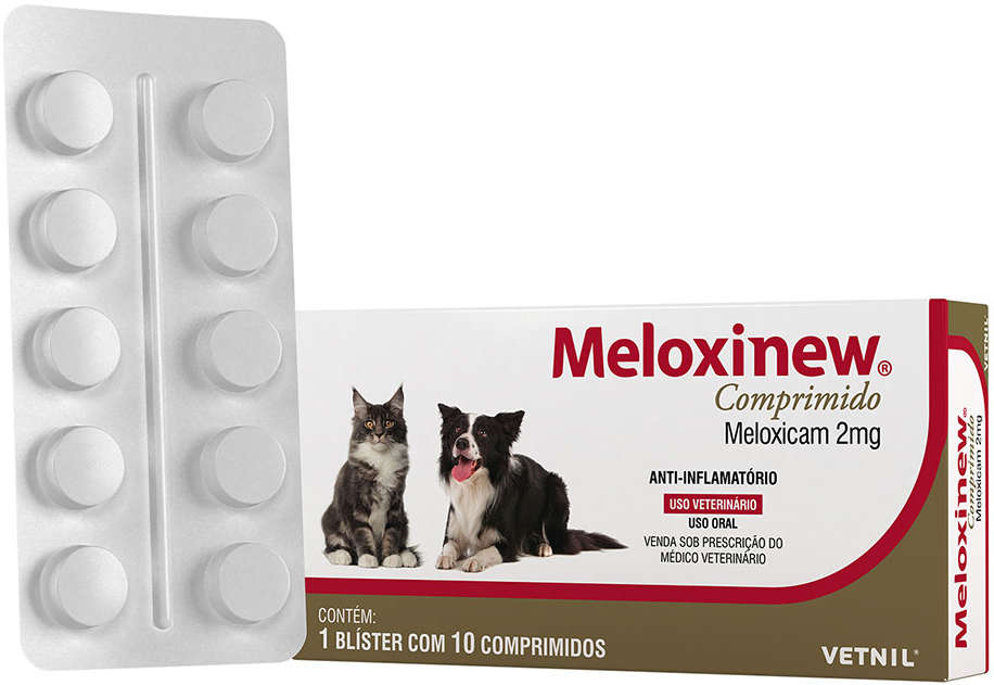 Anti-Inflamatório Vetnil Meloxinew 2 mg para Cães e Gatos - 10 Comprimidos