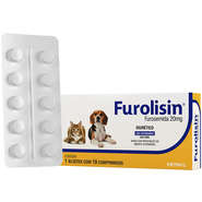 Diurético Vetnil Furolisin Comprimido 20 mg para Cães e Gatos - 10 Comprimidos