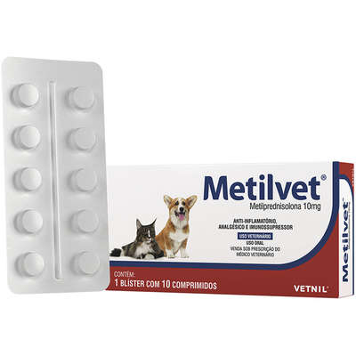 Anti-inflamatório Vetnil Metilvet 10 mg
