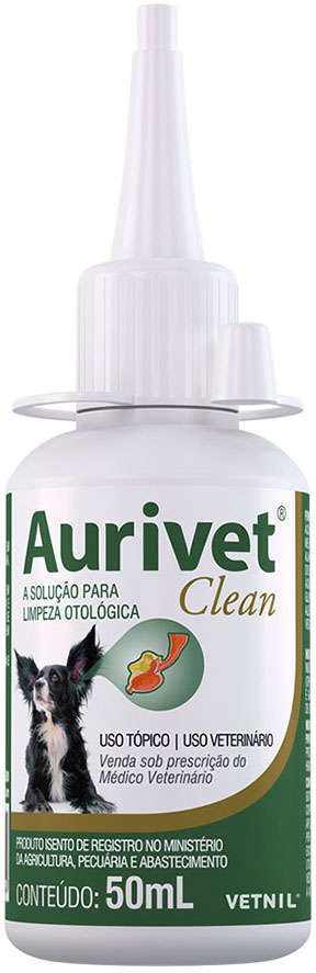 Solução Otológica Vetnil Aurivet Clean para Cães e Gatos - 50 ml