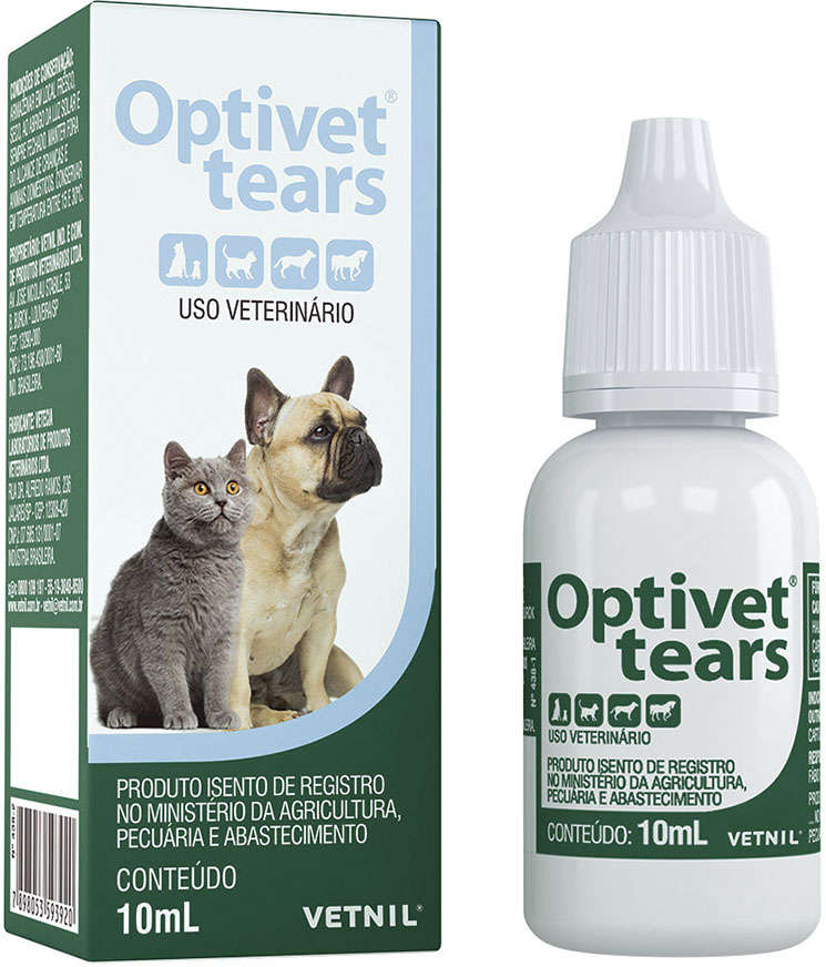 Solução Oftálmica Vetnil Optivet Tears Pet para Cães e Gatos - 10 ml