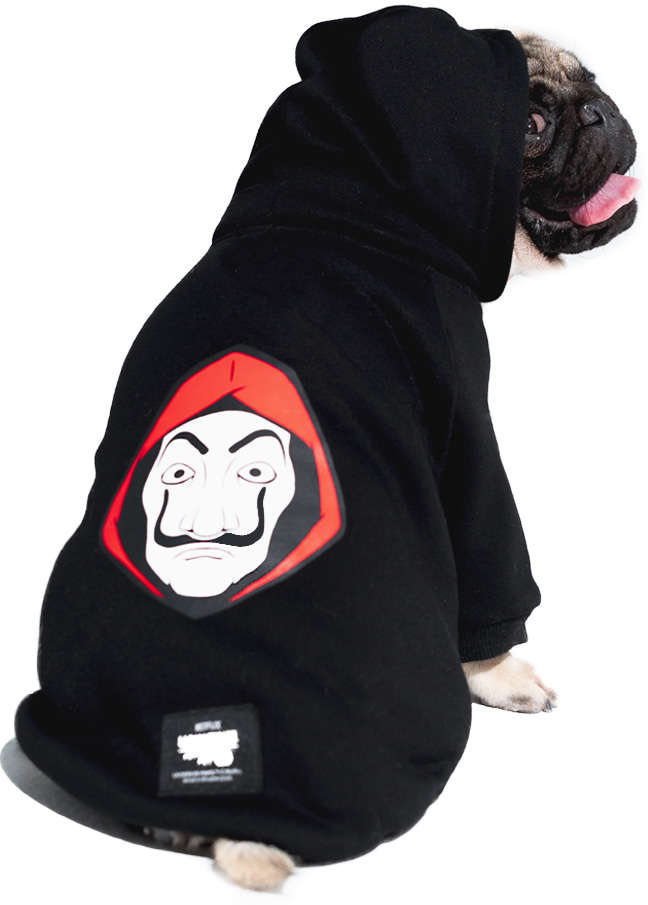 Moletom Future Pet La Casa de Papel Preto para Cães - Tam. P