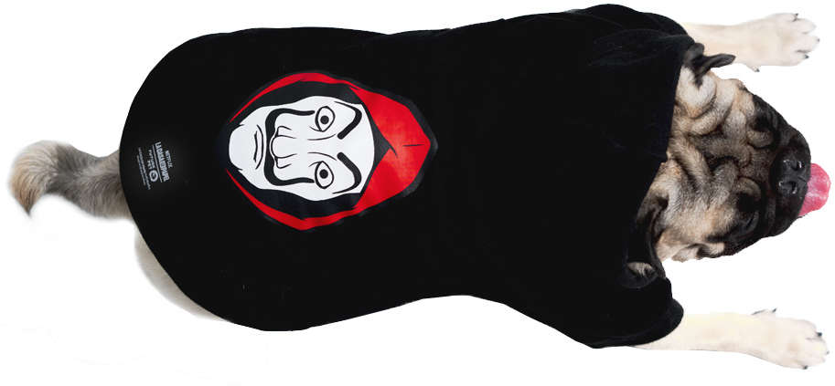 Moletom Future Pet La Casa de Papel Preto para Cães - Tam. P
