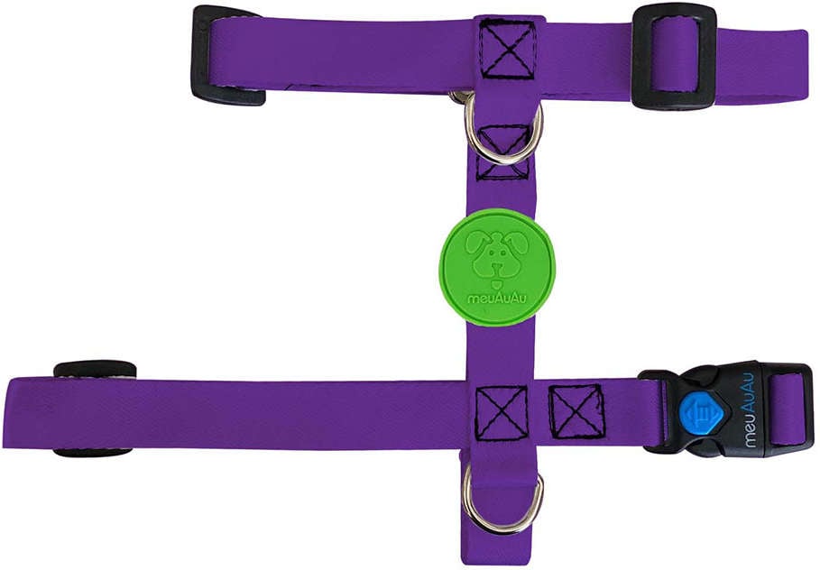 Peitoral H e Guia Color Block Purple para Cães - Tam. P