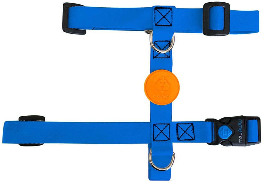 Peitoral H e Guia Color Block Blue para Cães - Tam. M