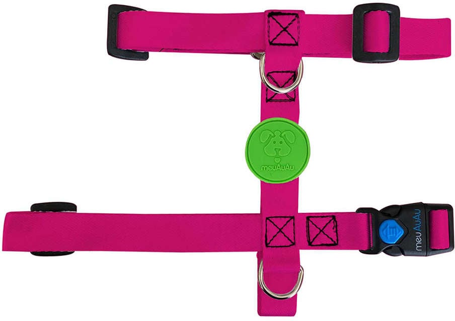 Peitoral H e Guia Color Block Pink para Cães - Tam. G