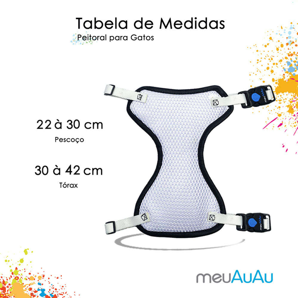 Conjunto Peitoral Style Mesh e Guia Garfield 05 para Gatos - Tam. Único