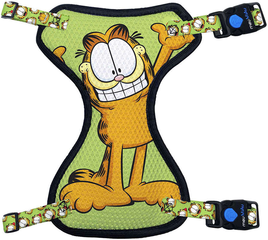 Conjunto Peitoral Style Mesh e Guia Garfield 05 para Gatos - Tam. Único