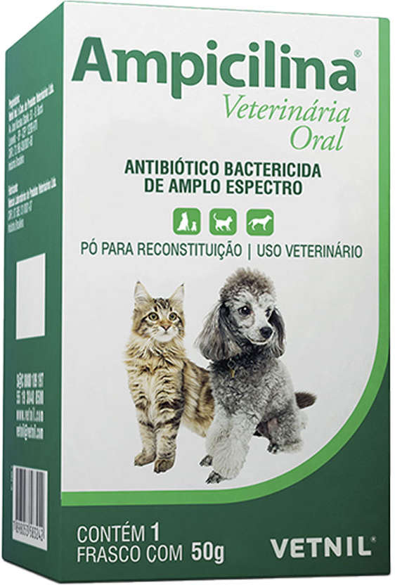 Antibiótico Vetnil Ampicilina para Cães e Gatos - 50 g