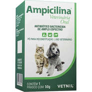 Antibiótico Vetnil Ampicilina para Cães e Gatos - 50 g