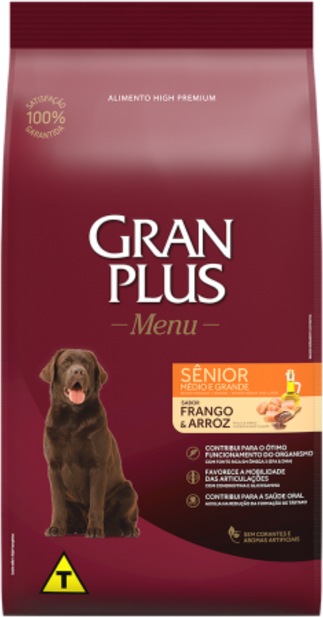 Ração Affinity PetCare Gran Plus Menu Sênior Frango e Arroz para Cães Idosos - 15Kg