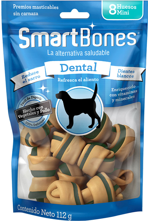 Ossinhos Mini SmartBones Dental para Cães - 8 Unidades