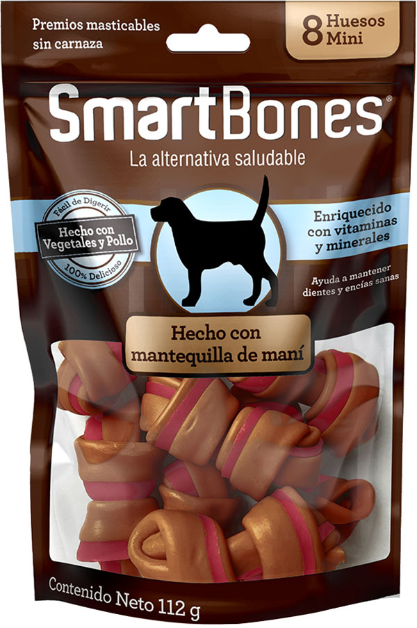 Ossinhos Mini SmartBones Pasta de Amendoim para Cães - 8 Unidades