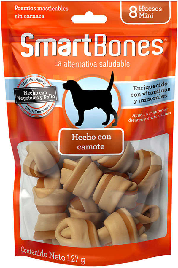 Ossinhos Mini SmartBones Batata Doce para Cães - 8 Unidades