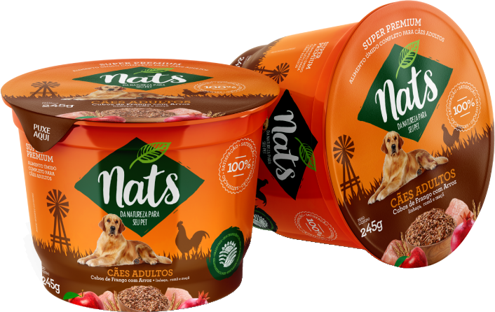 Ração Úmida Nats Cubos de Frango com Arroz para Cães Adultos - 245 g