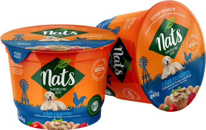 Ração Úmida Nats Cubinhos de Frango com Maçã para Cães Filhotes - 245 g