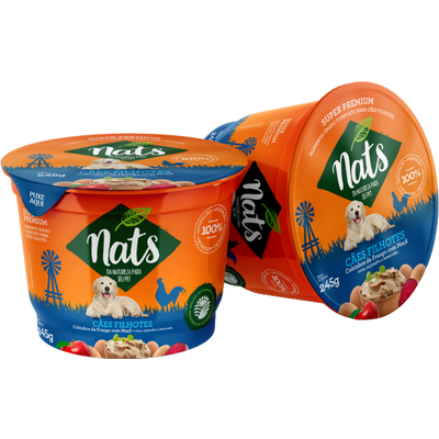 Ração Úmida Nats Cubinhos de Frango com Maçã para Cães Filhotes