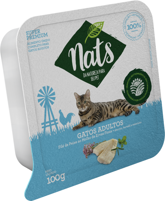 Ração Úmida Nats Filé de Peixe ao Molho de Ervas Finas para Gatos Adultos - 100 g