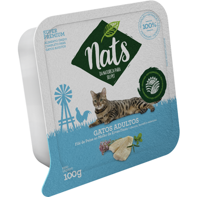 Ração Úmida Nats Filé de Peixe ao Molho de Ervas Finas para Gatos Adultos