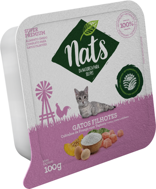 Ração Úmida Nats Cubinhos de Frango com Tapioca para Gatos Filhotes - 100 g