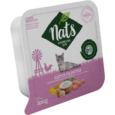 Ração Úmida Nats Cubinhos de Frando com Tapioca para Gatos Filhotes