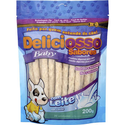 Ossinho XisDog Deliciosso Palito Medio Baby Leite