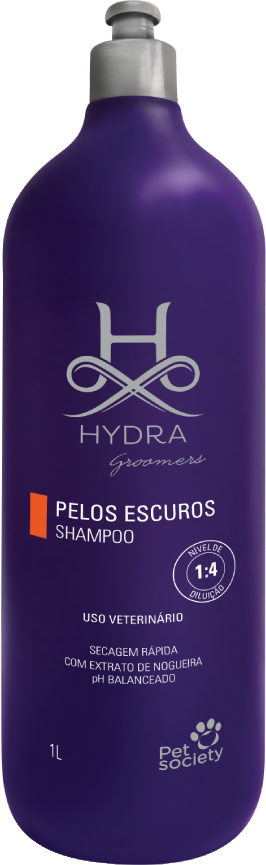 Shampoo Pet Society Hydra Groomers Pelos Escuros para Cães e Gatos - 1 Litro