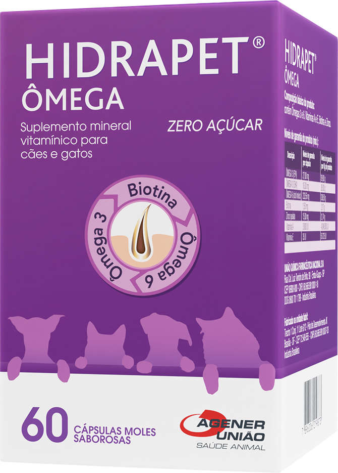 Suplemento Agener Hidrapet Ômega Zero Açúcar - 60 Cápsulas