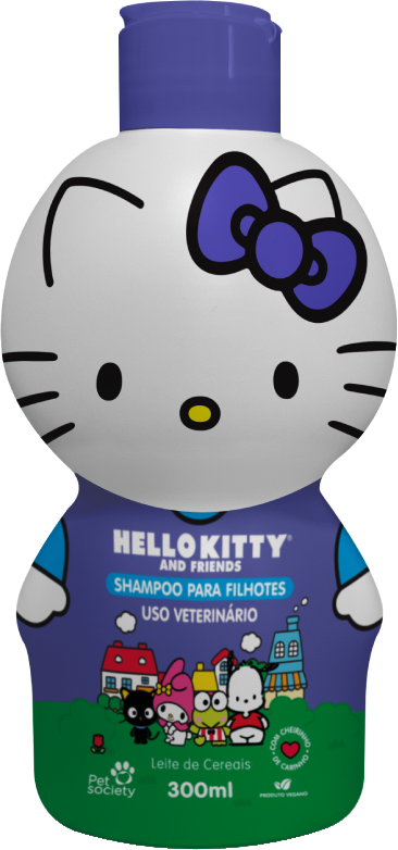 Shampoo Pet Society Hello Kitty Leite de Cereais para Filhotes - 300 mL