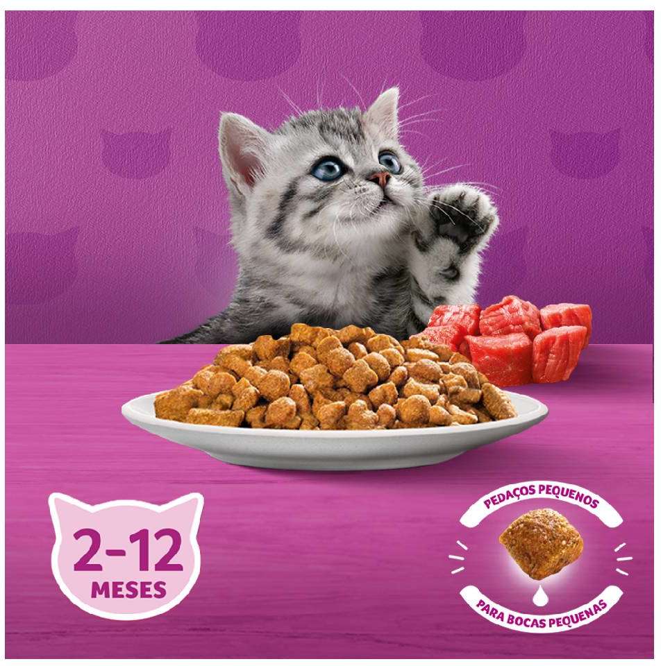 Ração Whiskas Carne e Leite para Gatos Filhotes - 2,7Kg