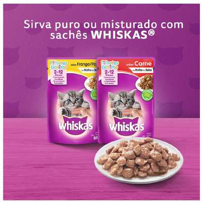 Ração Whiskas Carne e Leite para Gatos Filhotes