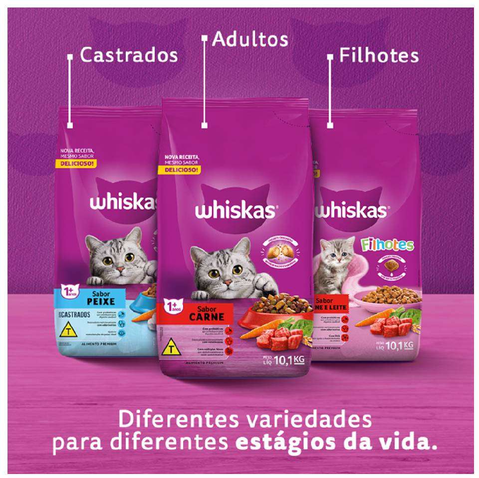 Ração Whiskas Carne e Leite para Gatos Filhotes - 2,7Kg