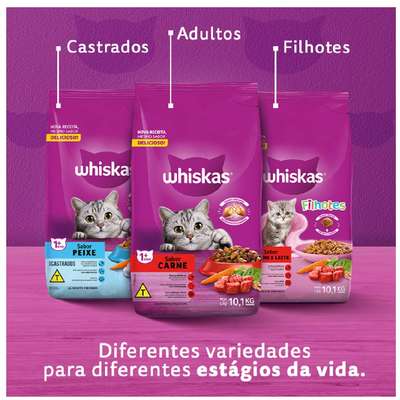 Ração Whiskas Carne e Leite para Gatos Filhotes