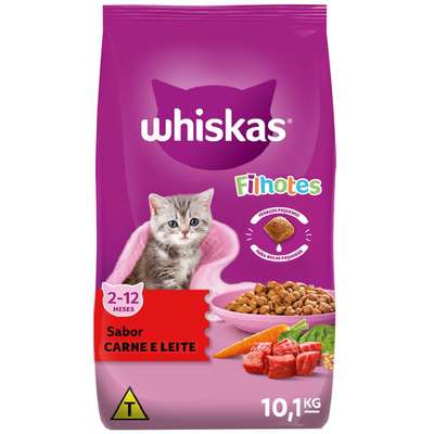 Ração Whiskas Carne e Leite para Gatos Filhotes