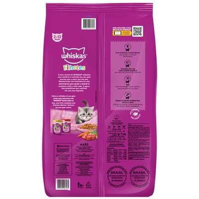 Ração Whiskas Carne e Leite para Gatos Filhotes