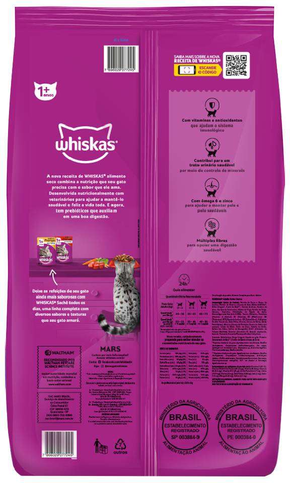 Ração Whiskas Carne para Gatos Adultos - 10,1Kg